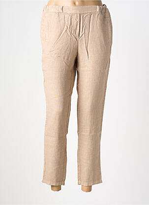 Pantalon 7/8 talie elastică mărime normală bej COUTURIST femeie