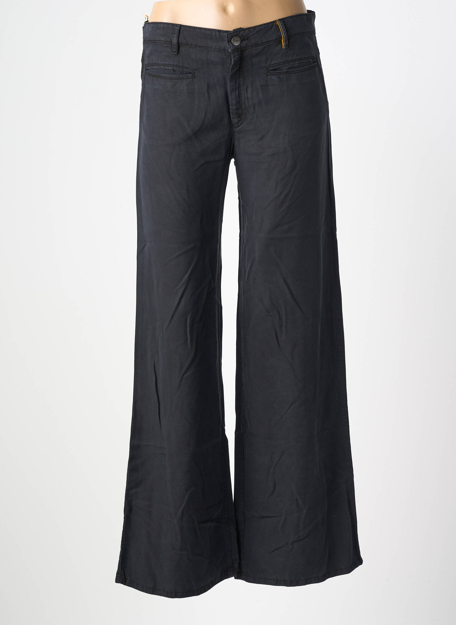 Pantalon drept țesătură poplin mărime normală negru COUTURIST femeie