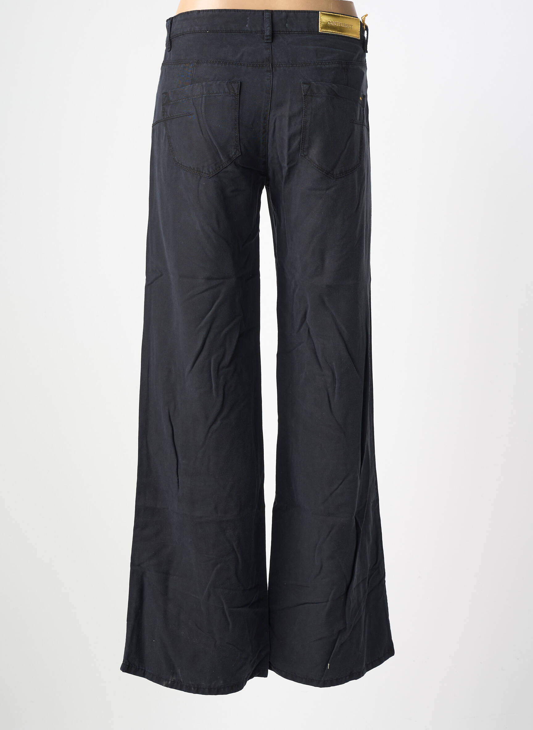 Pantalon drept țesătură poplin mărime normală negru COUTURIST femeie