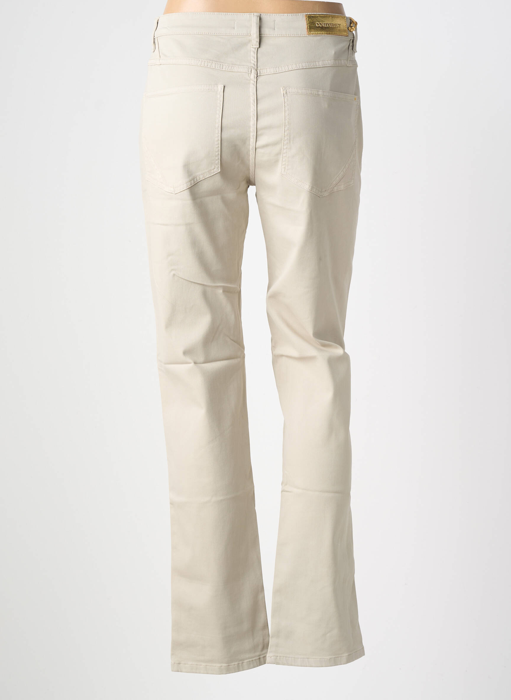 Pantalon slim țesătură poplin mărime normală gri COUTURIST femeie