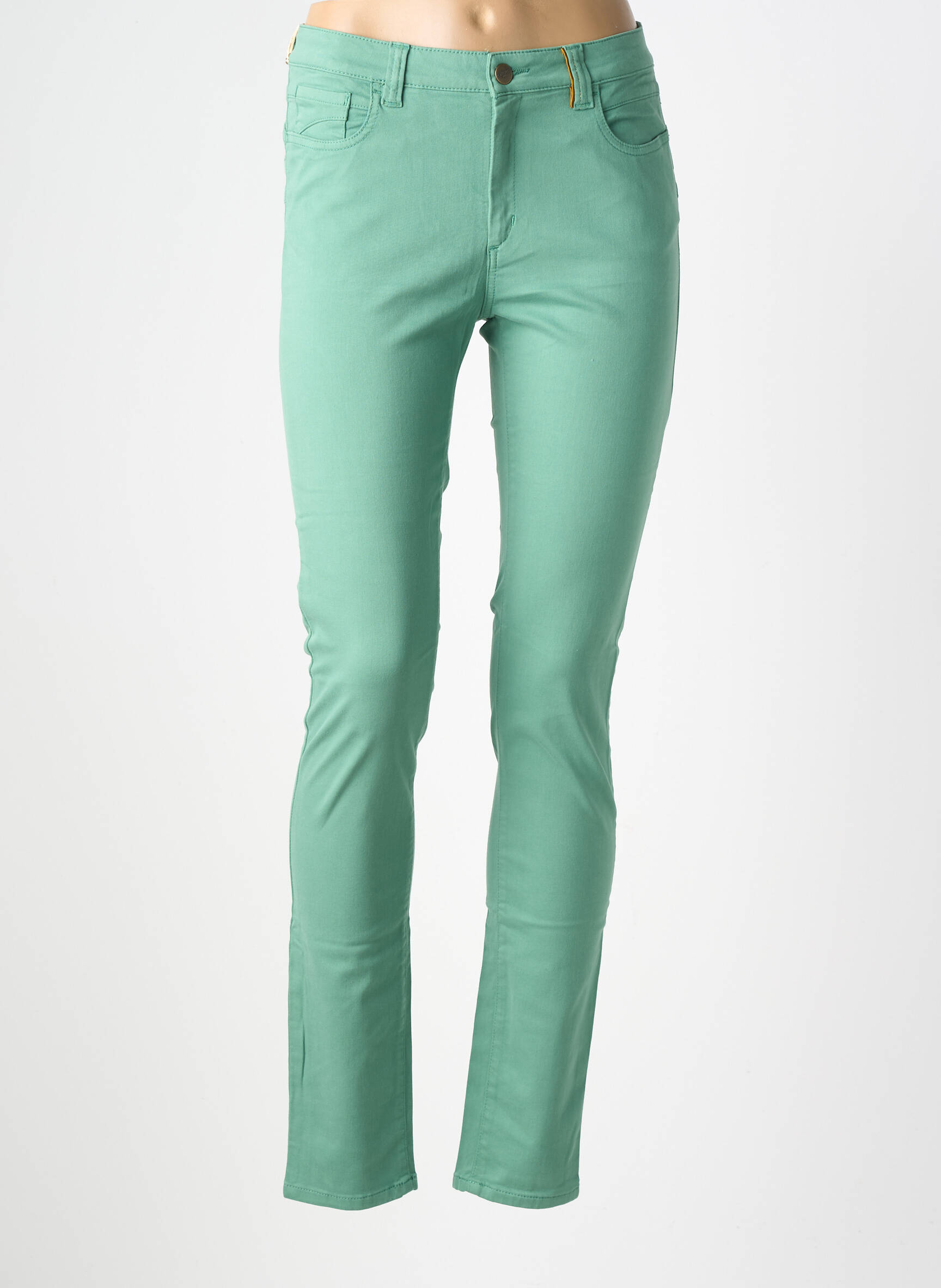 Blugi cu croială slim elasticitate mărime normală verde COUTURIST femeie