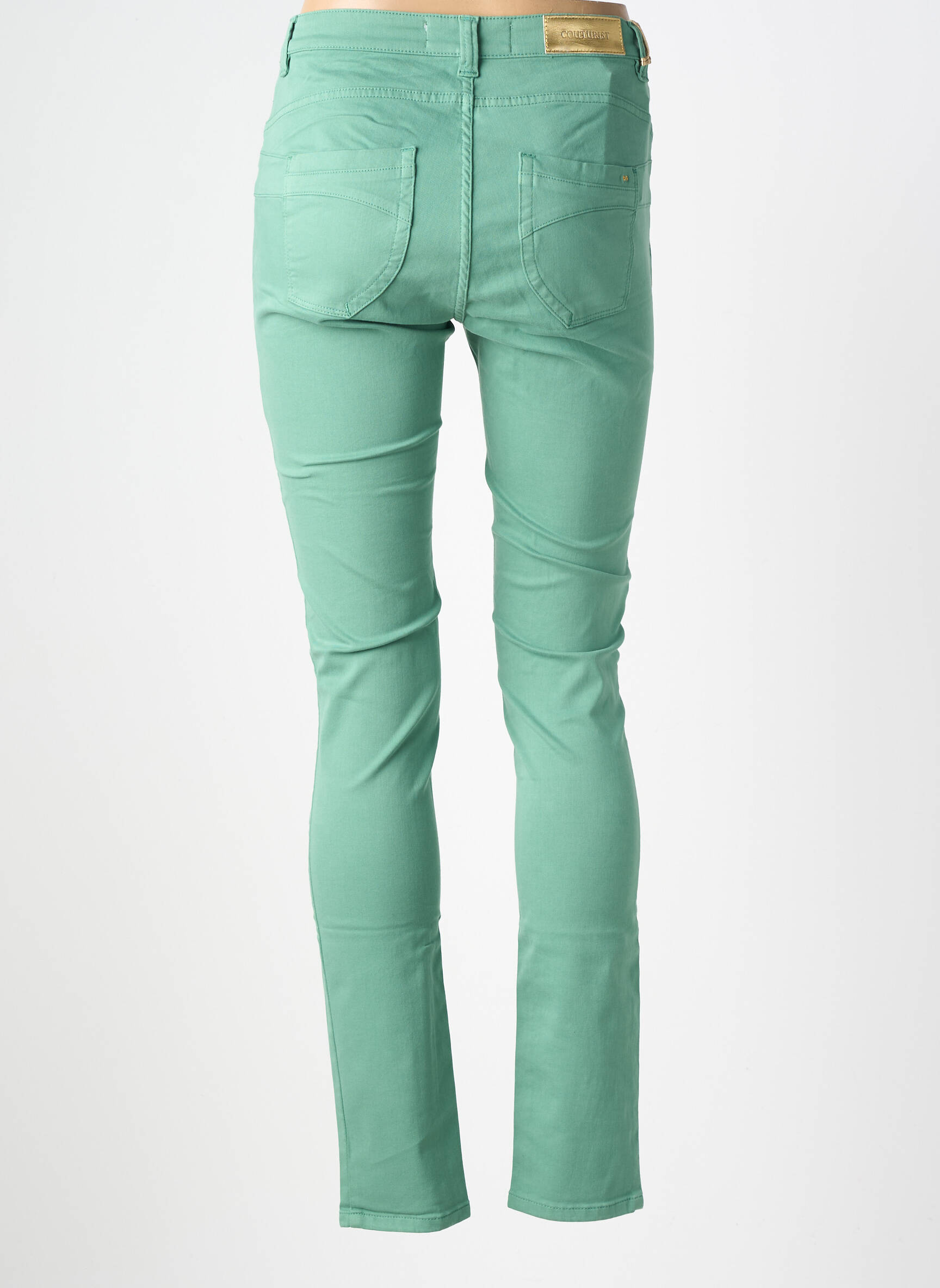 Blugi cu croială slim elasticitate mărime normală verde COUTURIST femeie