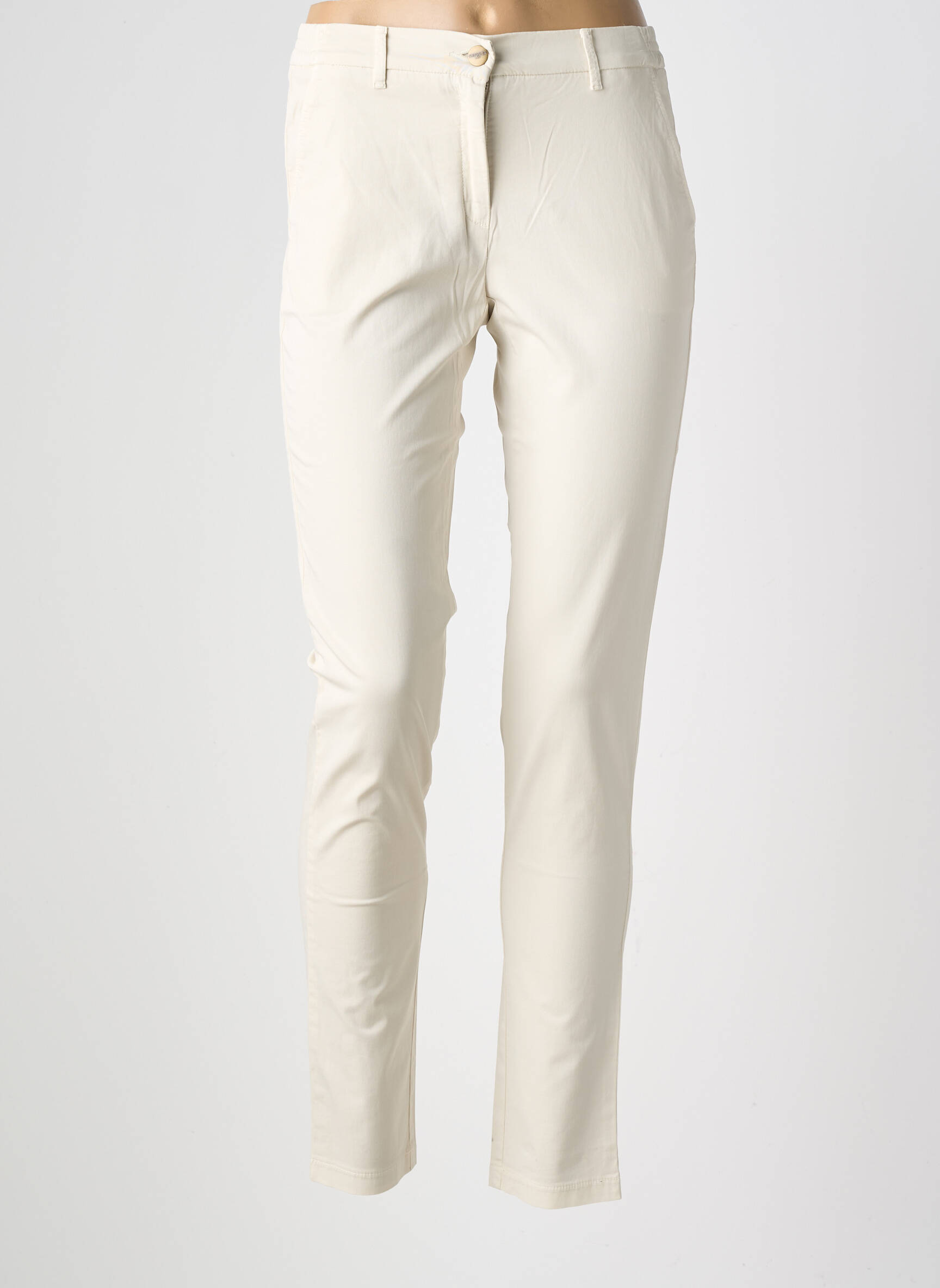 Pantalon chino țesătură poplin mărime normală bej COUTURIST femeie