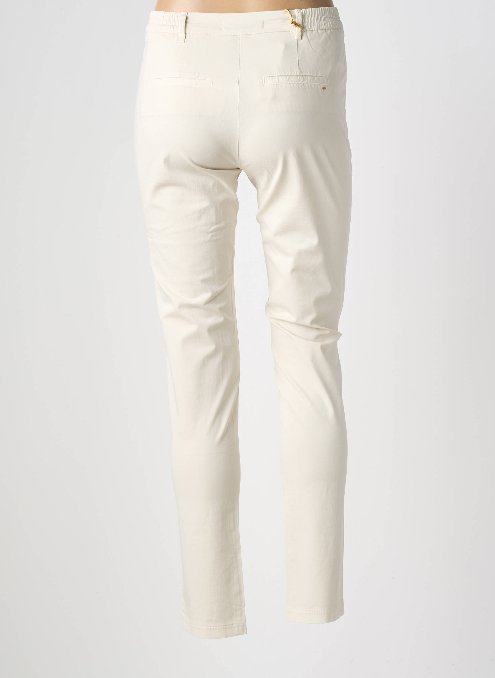 Pantalon chino țesătură poplin mărime normală bej COUTURIST femeie