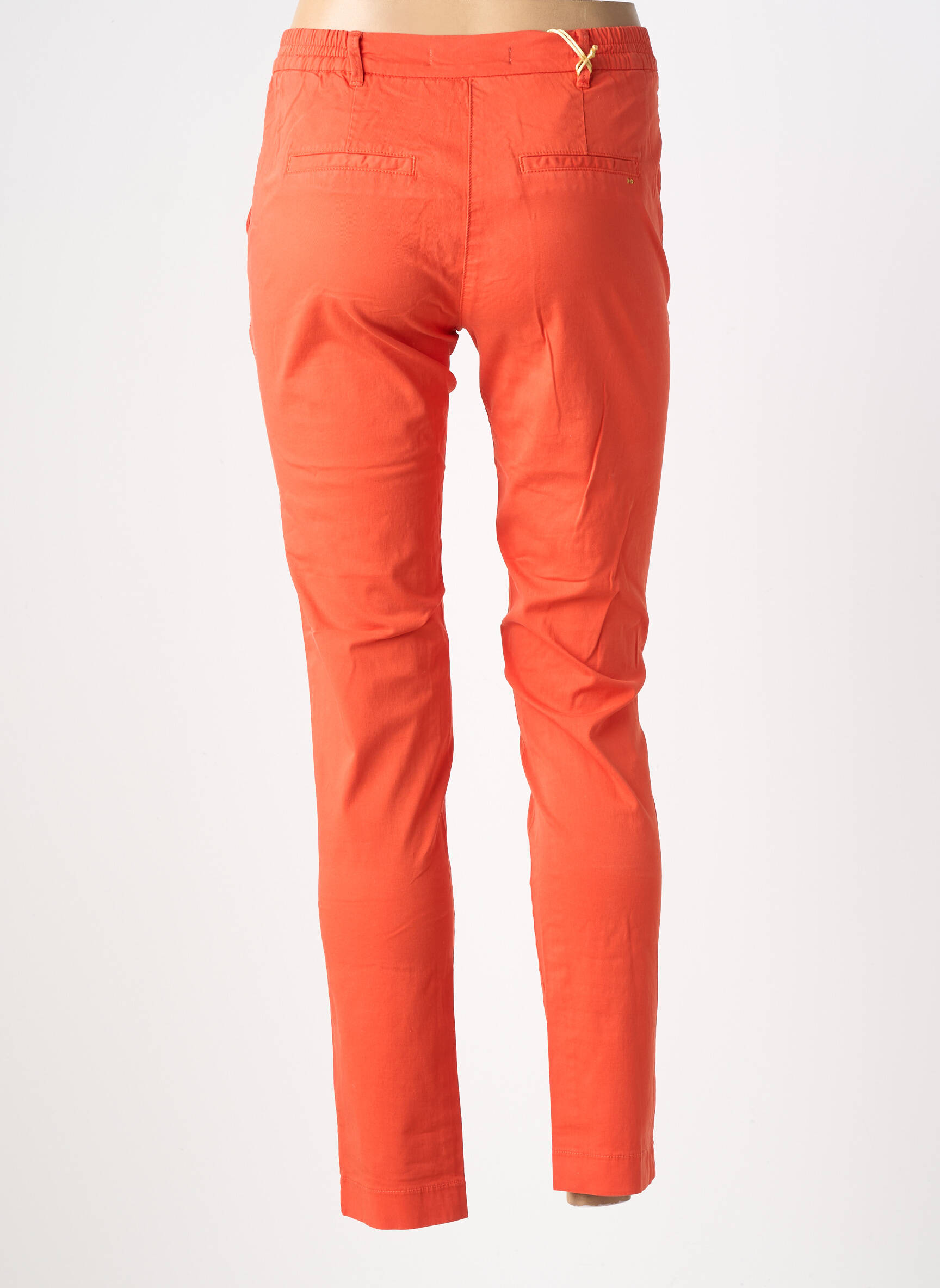 Pantalon chino țesătură poplin mărime normală portocalie COUTURIST femeie