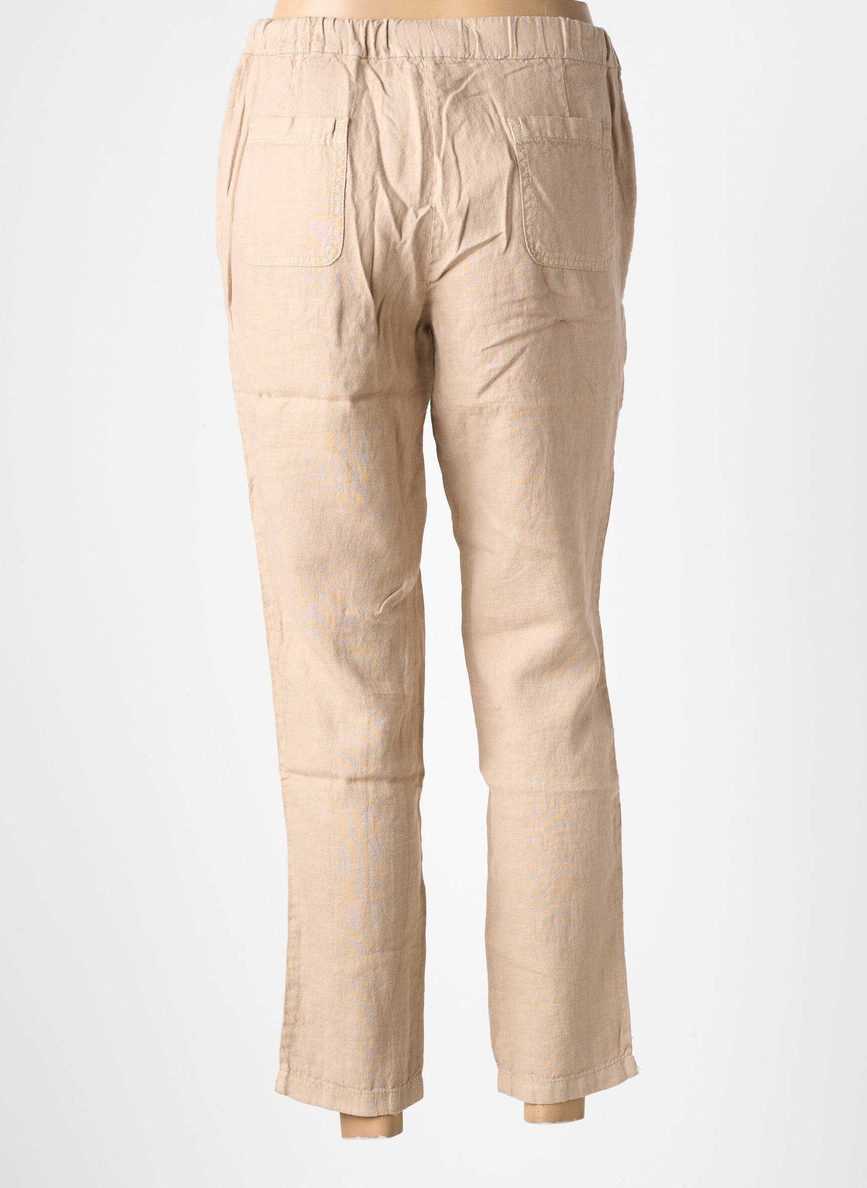 Pantalon 7/8 talie elastică mărime normală bej COUTURIST femeie