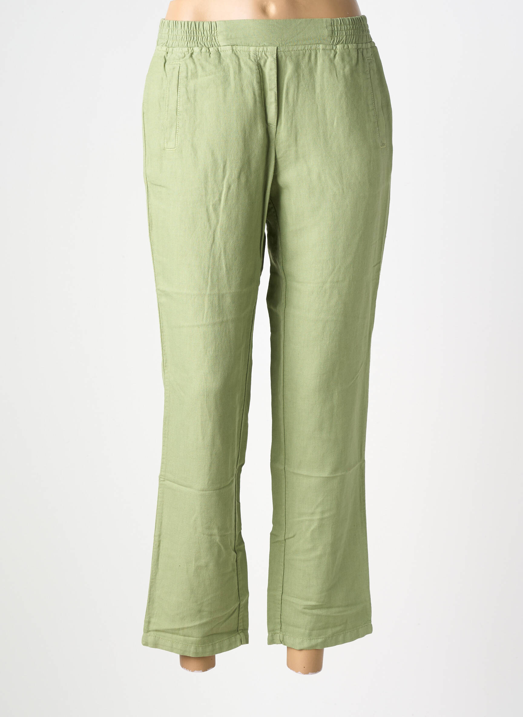 Pantalon 7/8 talie elastică mărime normală verde COUTURIST femeie