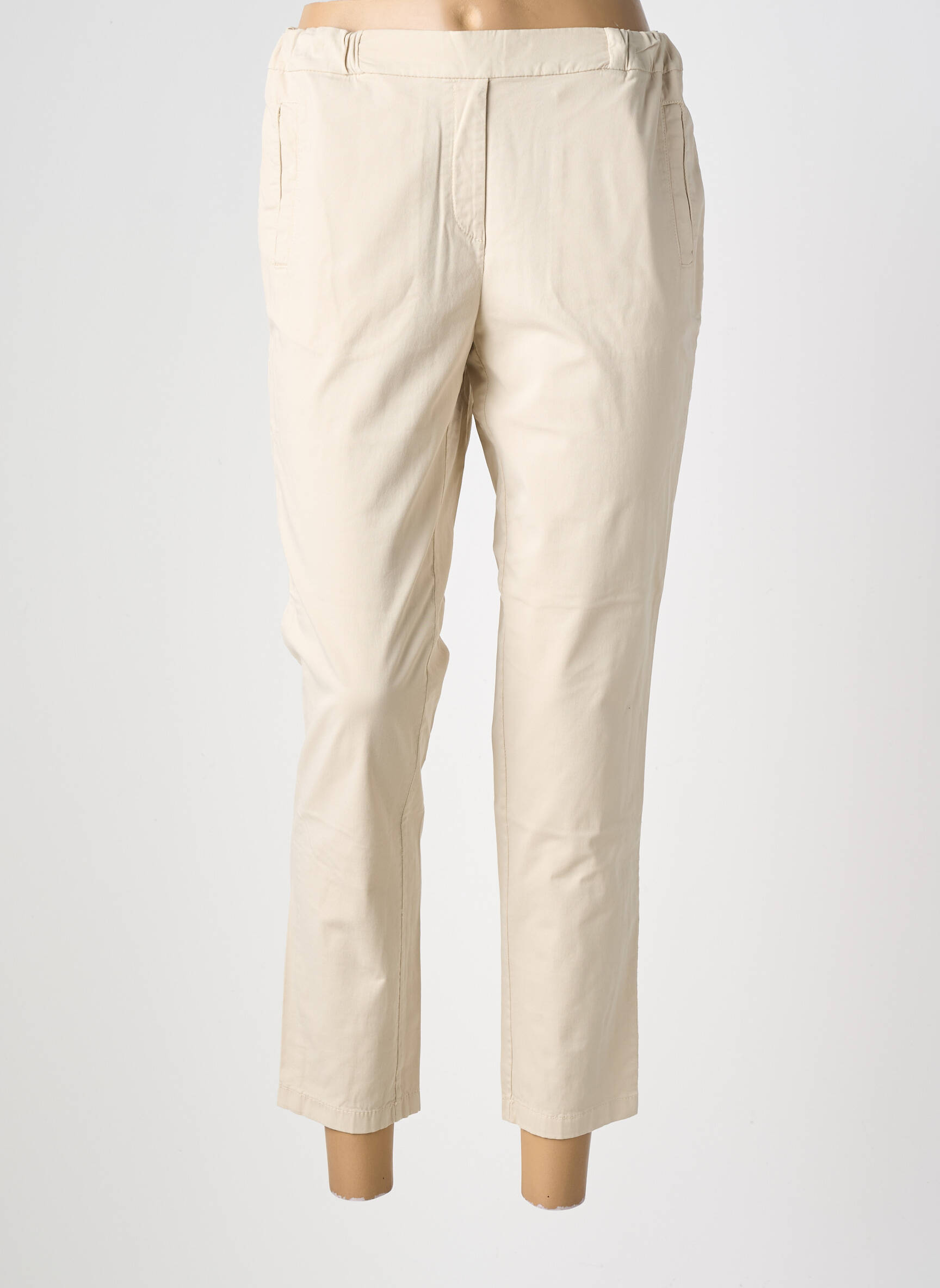 Pantalon 7/8 talie elastică mărime normală bej COUTURIST femeie