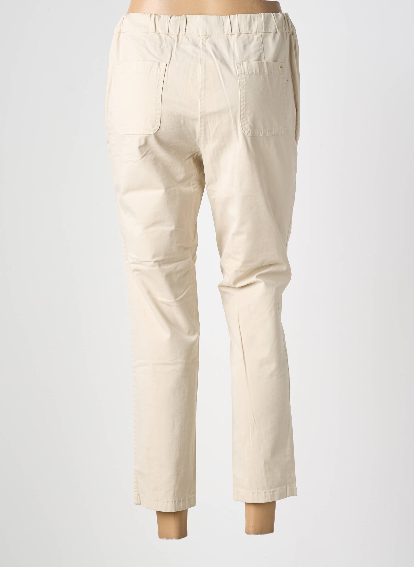 Pantalon 7/8 talie elastică mărime normală bej COUTURIST femeie