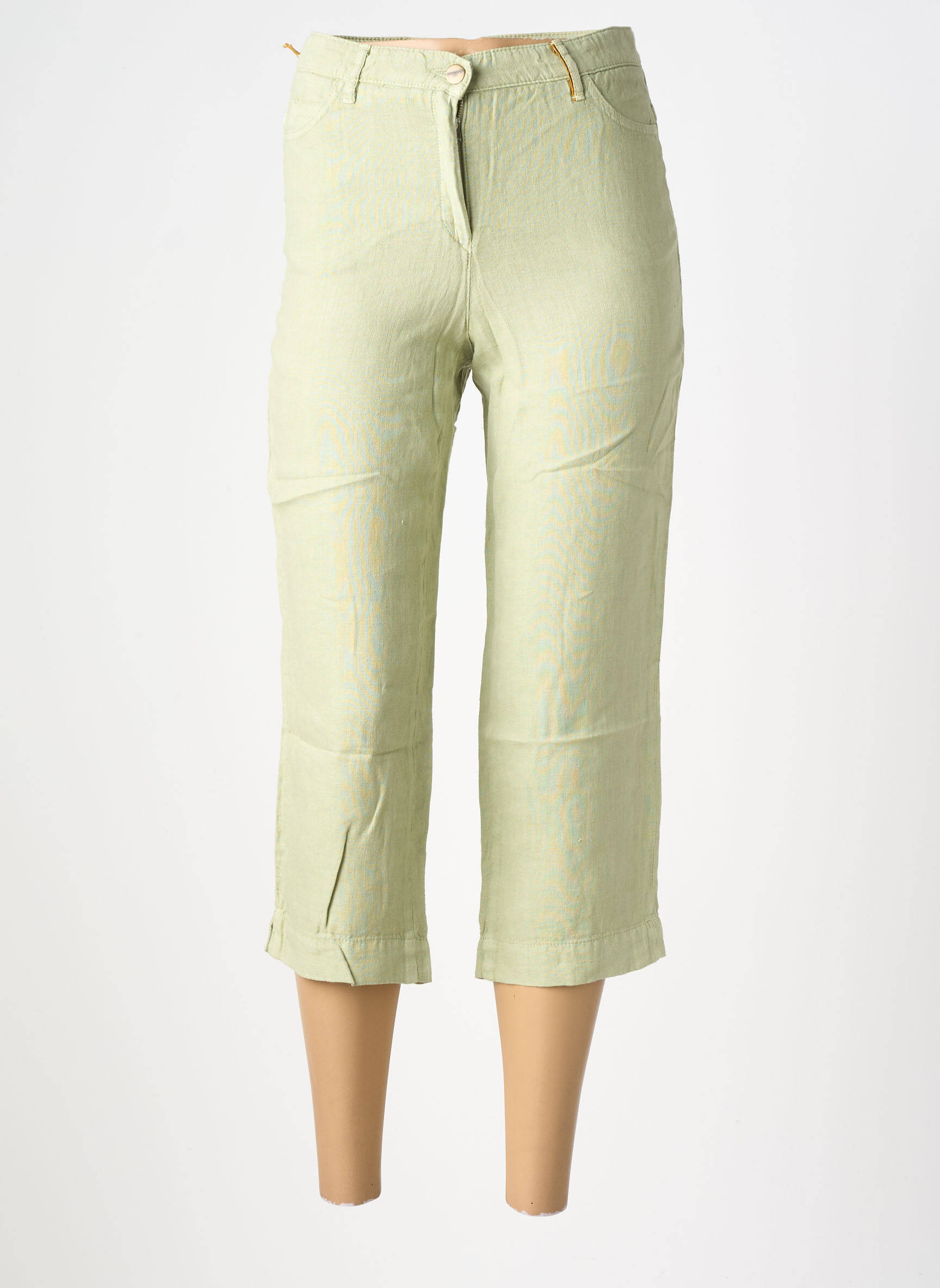 Pantalon trei sferturi croială dreaptă mărime normală verde COUTURIST femeie