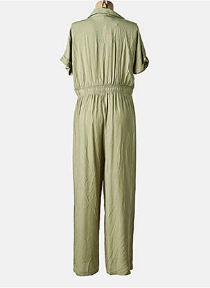 Salopetă-pantalon închidere cu nasturi pe față mâneci scurte verde SENES femeie