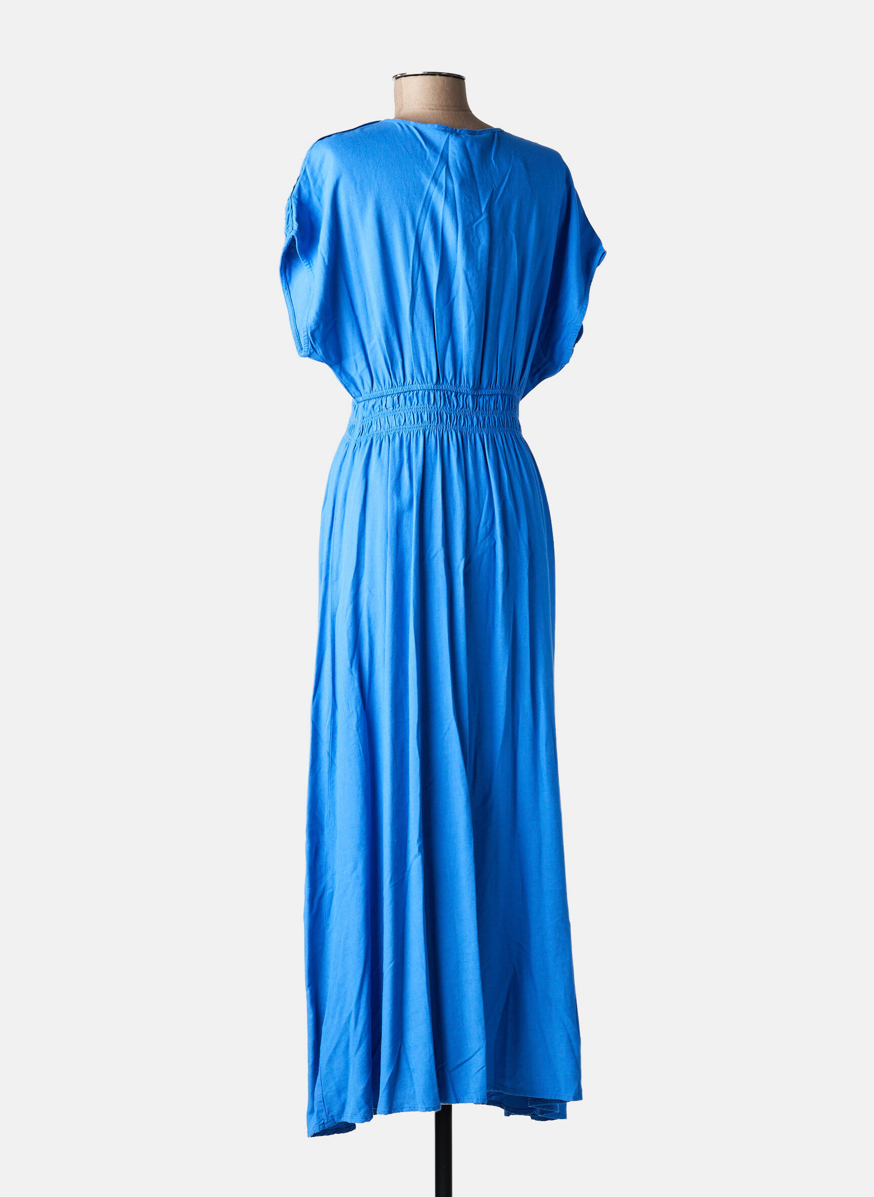 Rochie lungă mâneci scurte mâneci scurte albastru GARCIA femeie
