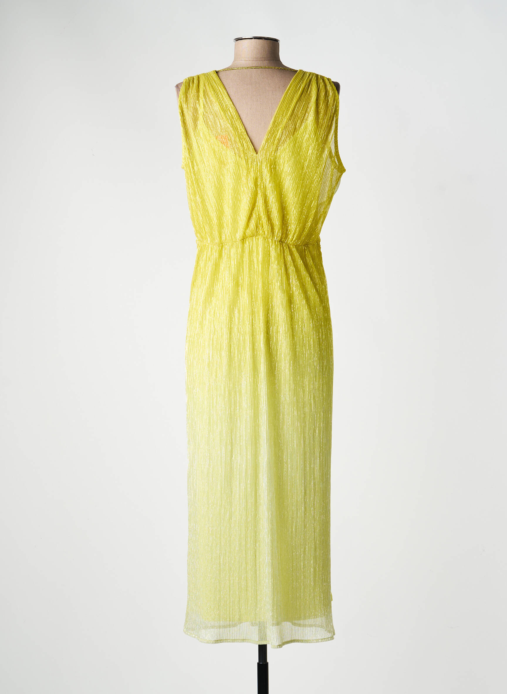 Rochie lungă fără mâneci fără mâneci galben PAZ TORRAS femeie