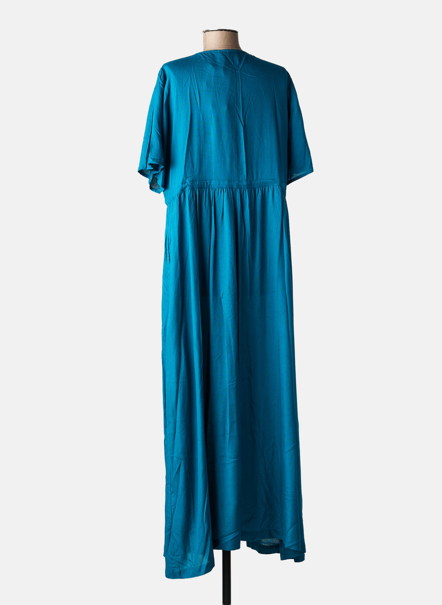 Rochie lungă mâneci scurte mâneci scurte albastru LA FIANCÉE femeie