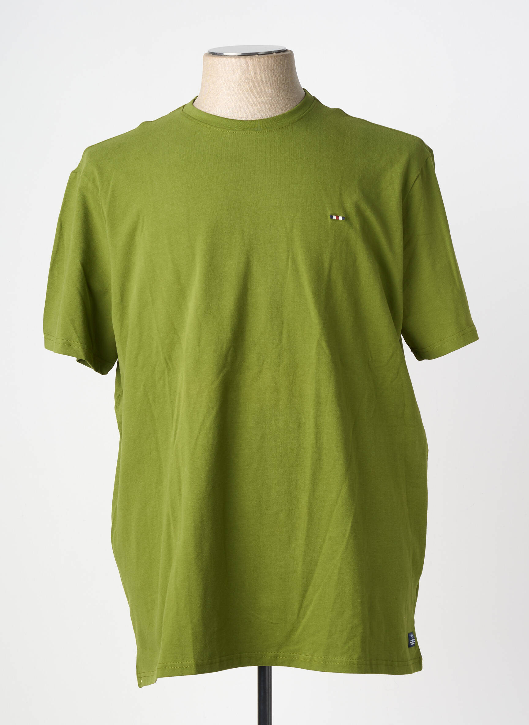 Tricou croială dreaptă mâneci scurte verde FQ1924 bărbat