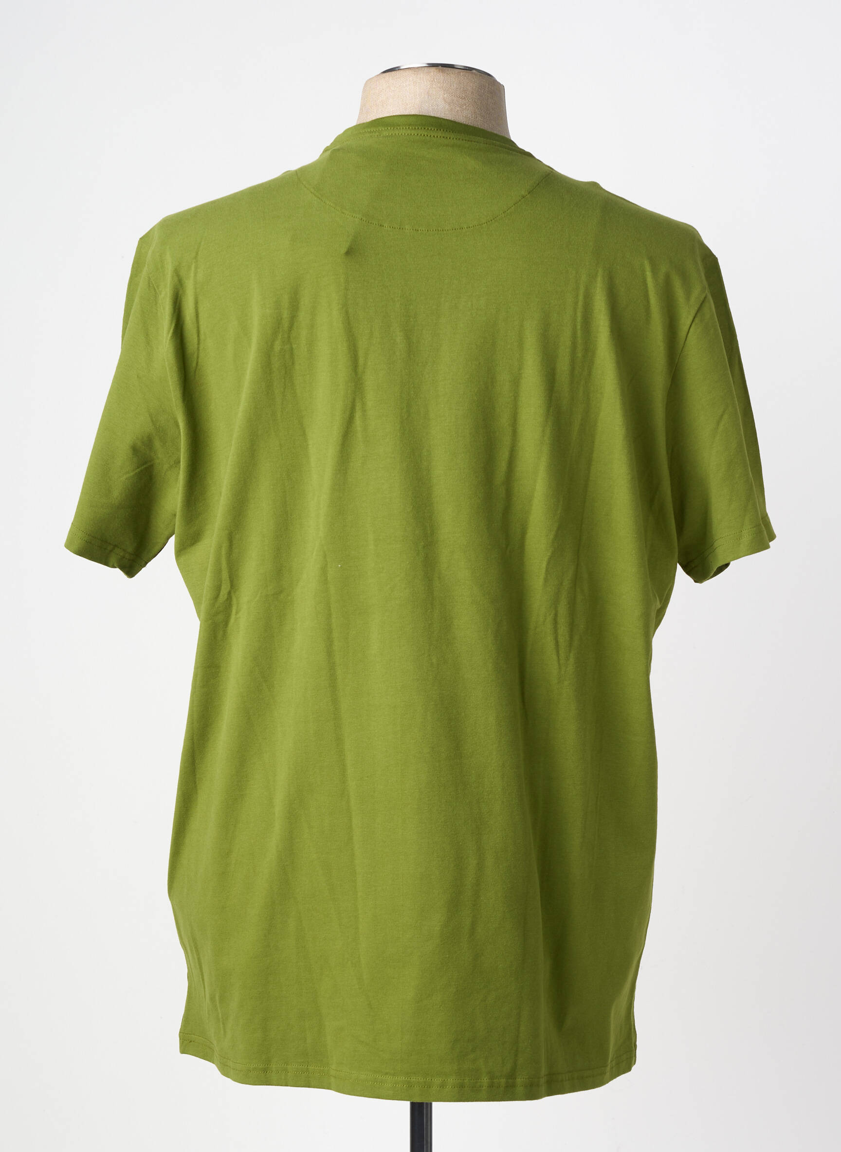 Tricou croială dreaptă mâneci scurte verde FQ1924 bărbat
