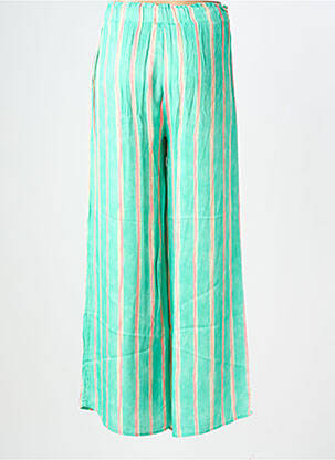Pantalon larg țesătură poplin talie înaltă verde FREEMAN T.PORTER femeie