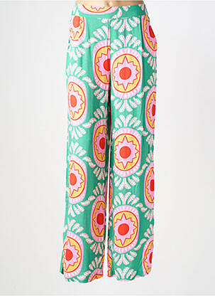 Pantalon larg țesătură poplin mărime normală verde COMPAÑIA FANTASTICA femeie