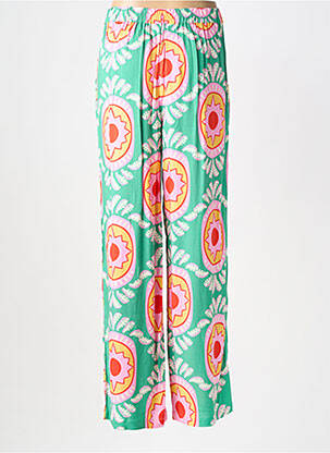 Pantalon larg țesătură poplin mărime normală verde COMPAÑIA FANTASTICA femeie