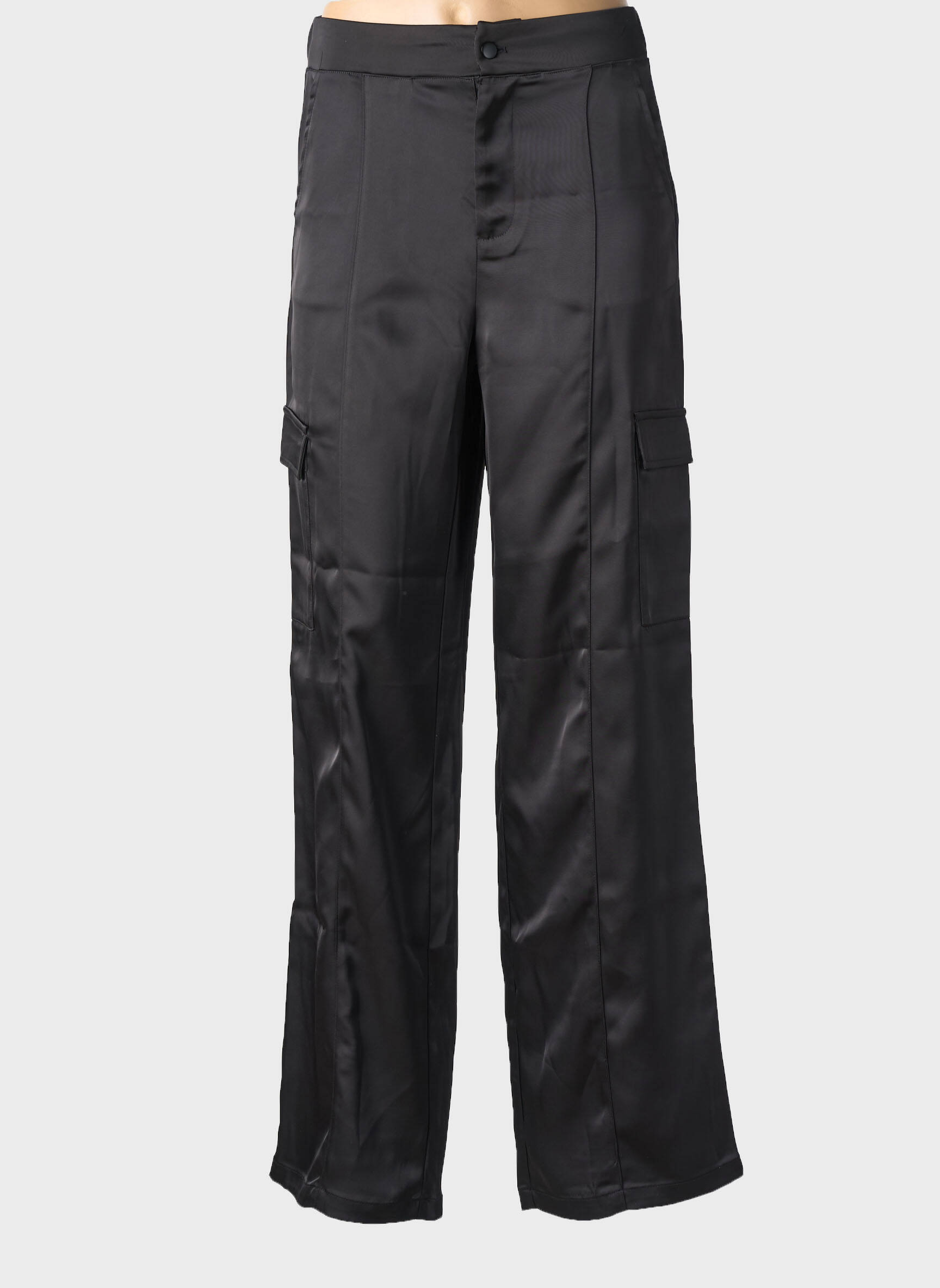 Pantalon cargo multibuzunare talie înaltă negru TIFFOSI femeie