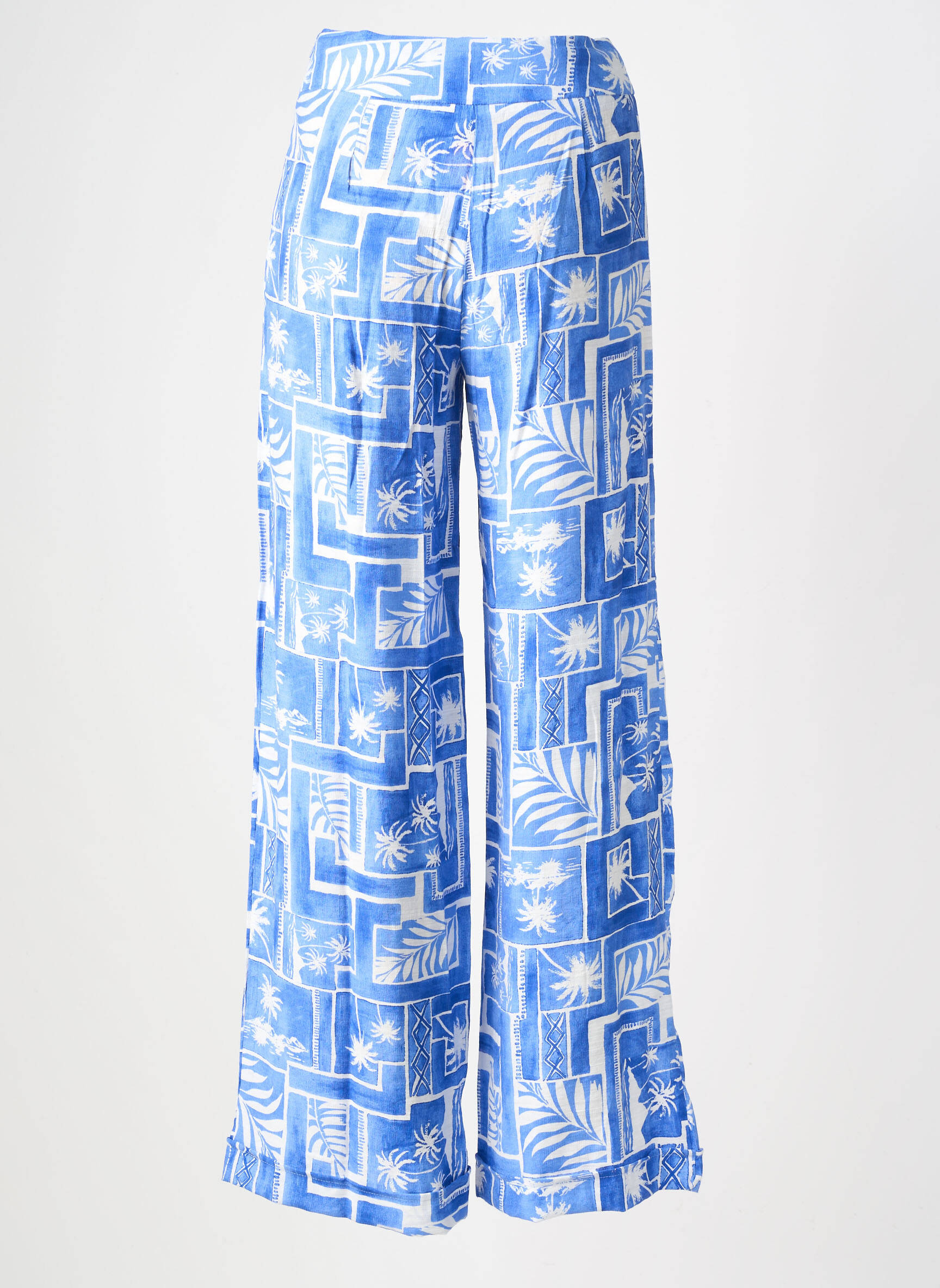 Pantalon larg închidere cu fermoar lateral albastru TIFFOSI femeie