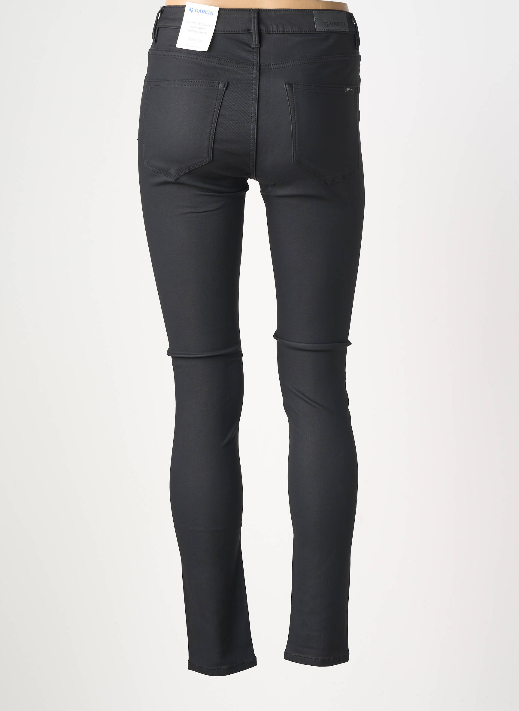Pantalon slim talie înaltă talie înaltă negru GARCIA femeie