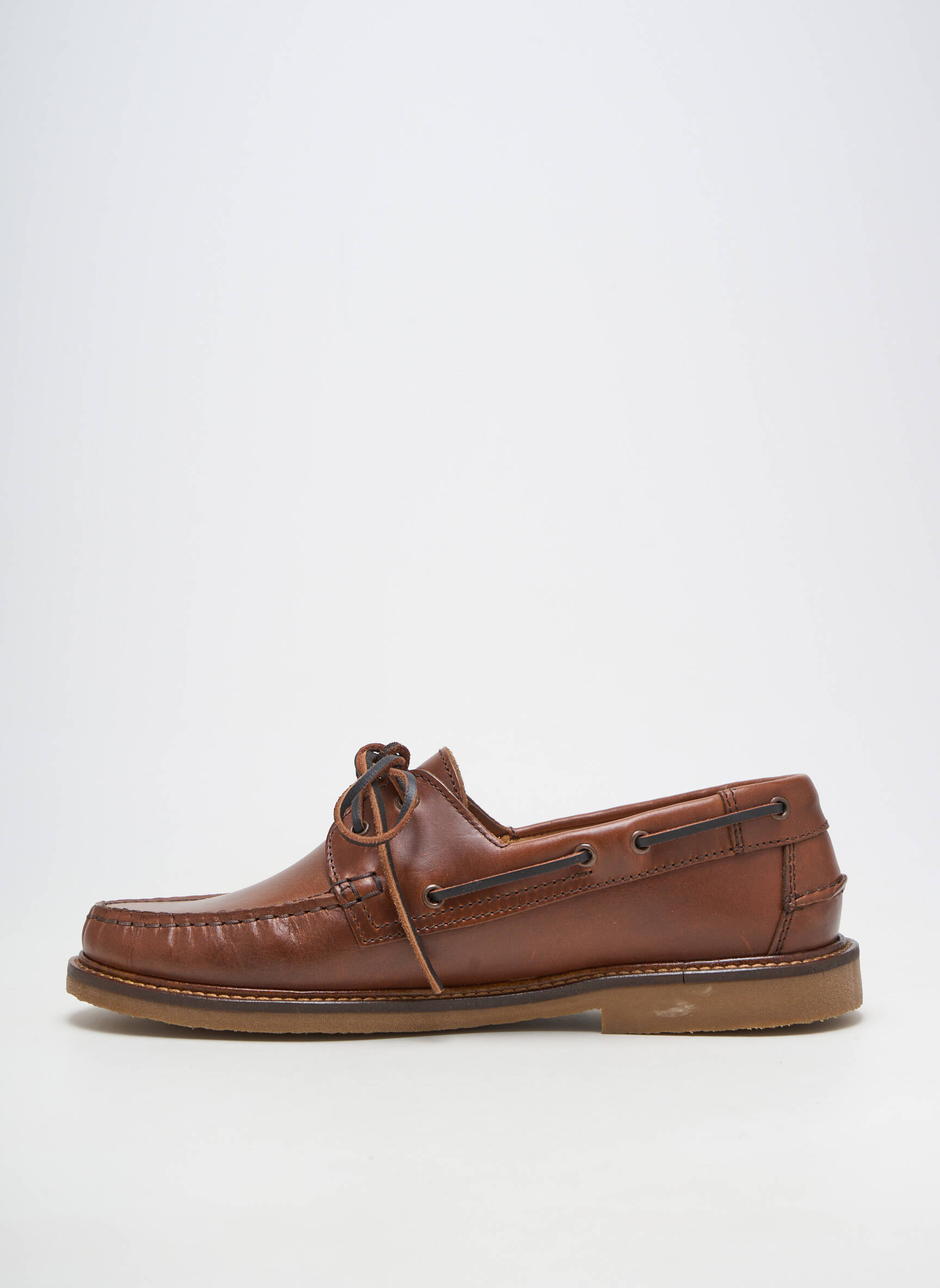 Pantofi de barcă material neted chiquet maro KOST bărbat