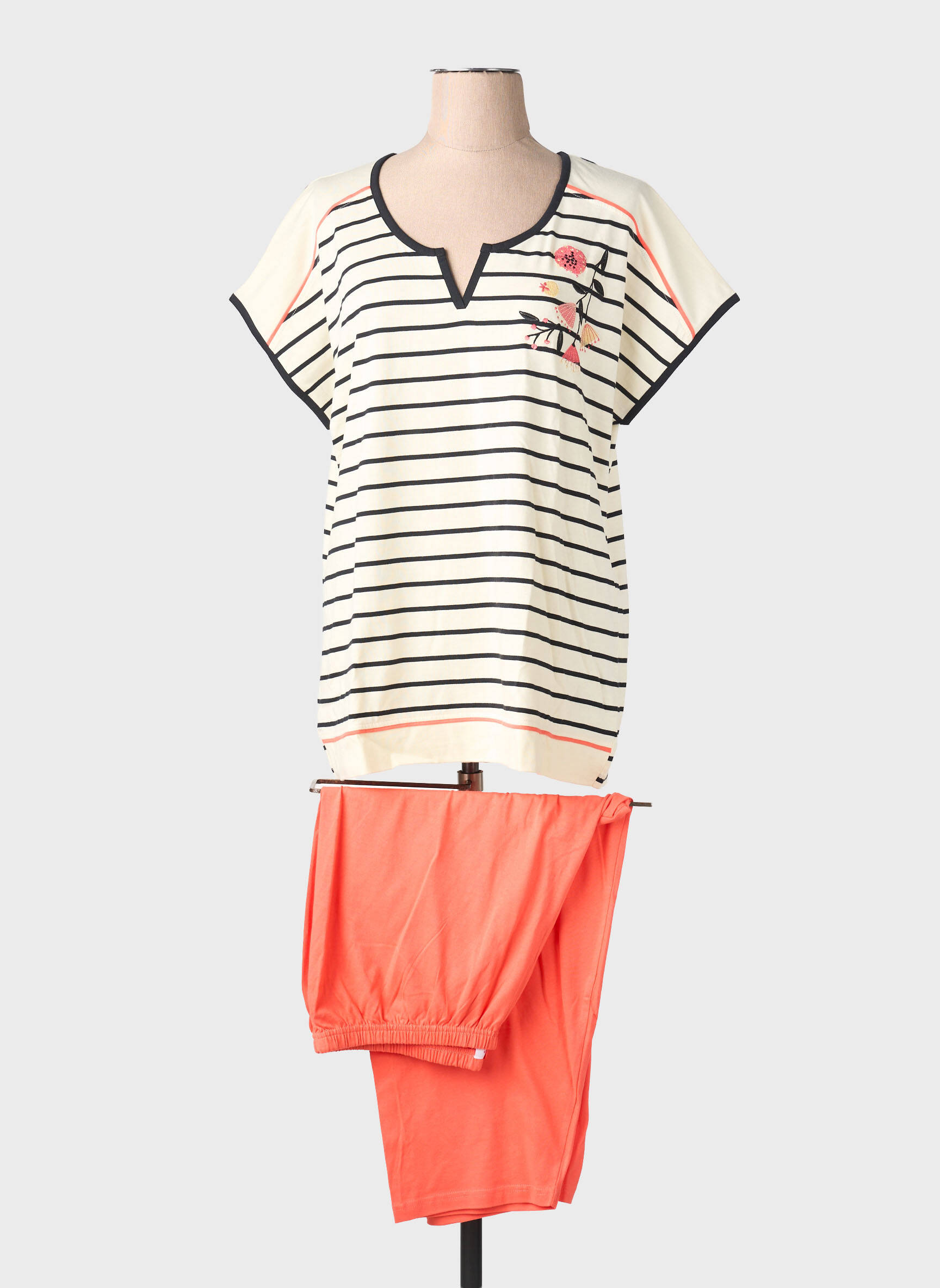 Pijama țesătură jerseu portocalie ROSE POMME femeie