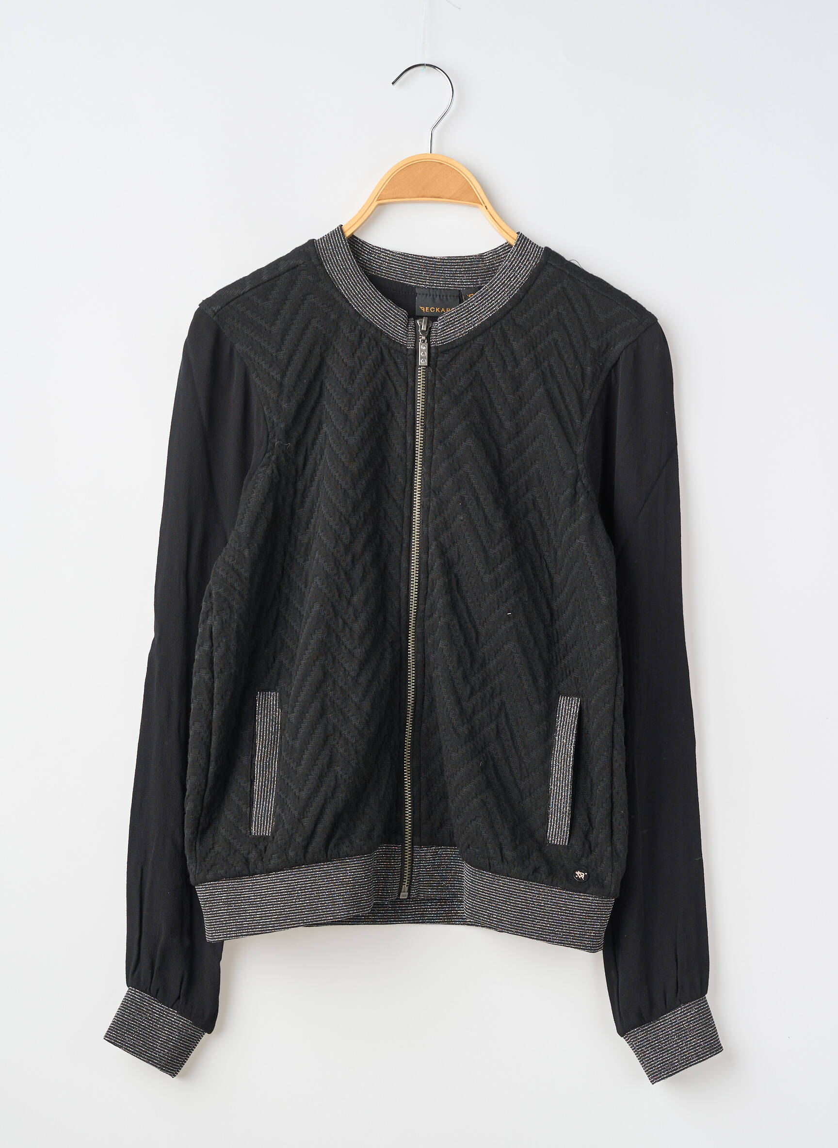 Jachete casual guler rotund negru BECKARO fată