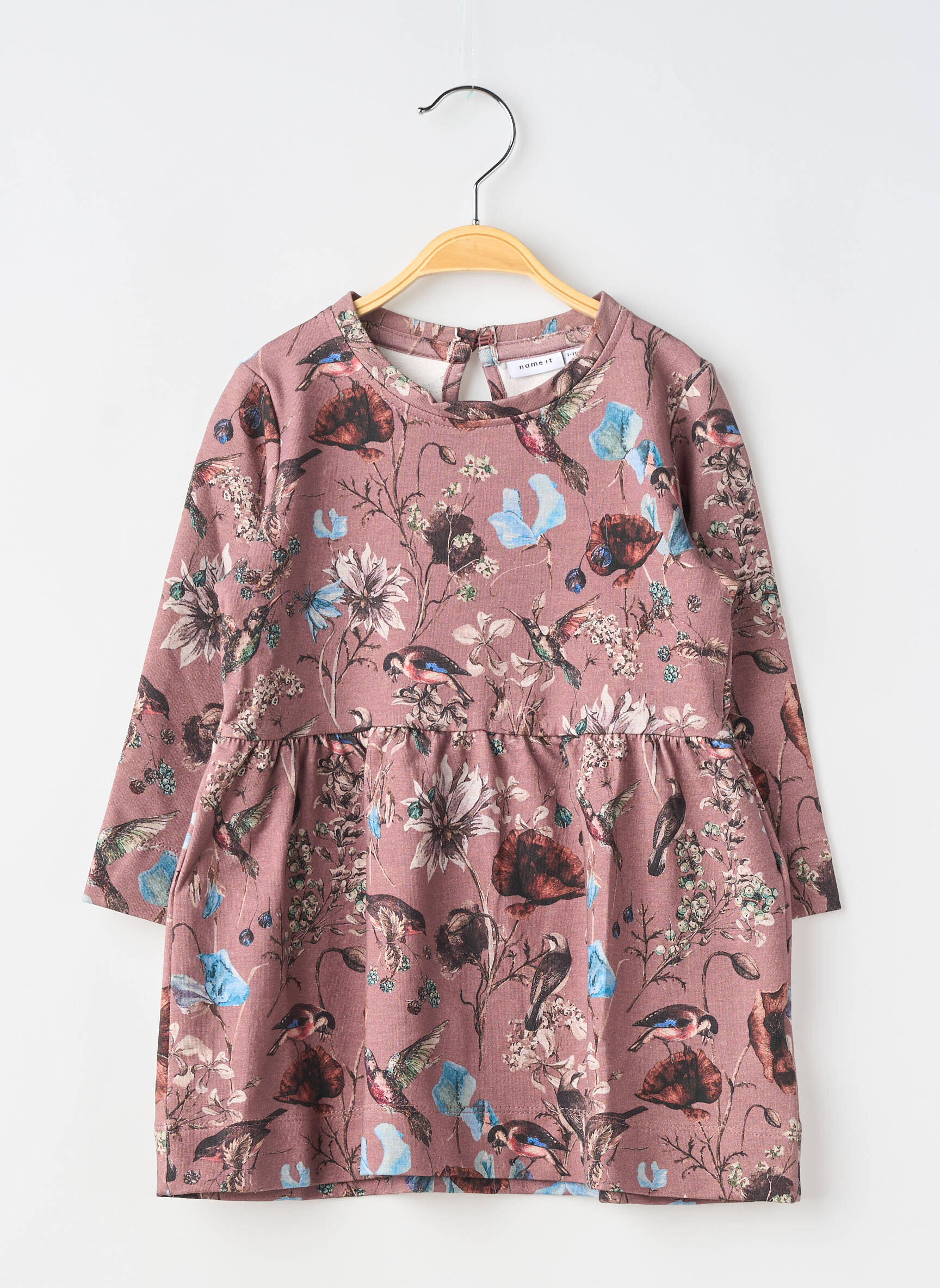 Rochie midi guler rotund mâneci lungi maro NAME IT fată