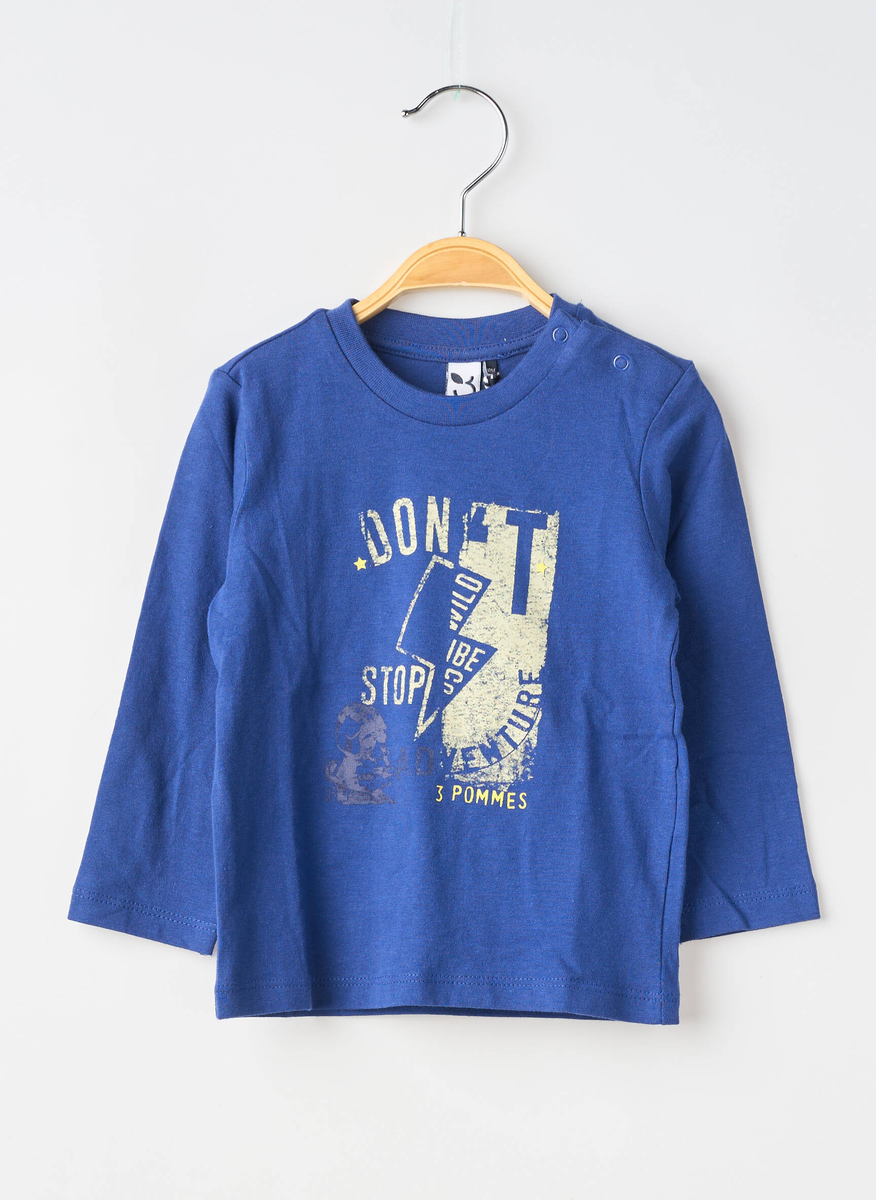 Tricou mâneci lungi mâneci lungi albastru 3 POMMES băiat