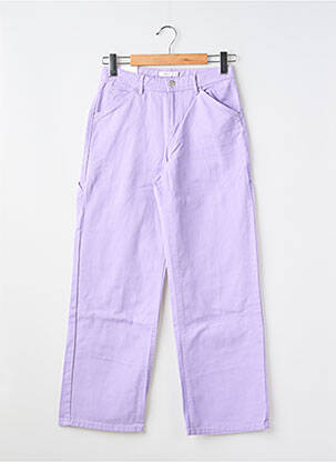 Pantalon drept închidere cu fermoar sub clapetă cu nasturi violet NAME IT fată