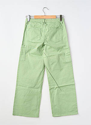 Pantalon drept închidere cu fermoar sub clapetă cu nasturi verde NAME IT fată