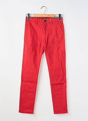 Pantalon chino croială dreaptă roșu NUKUTAVAKE băiat