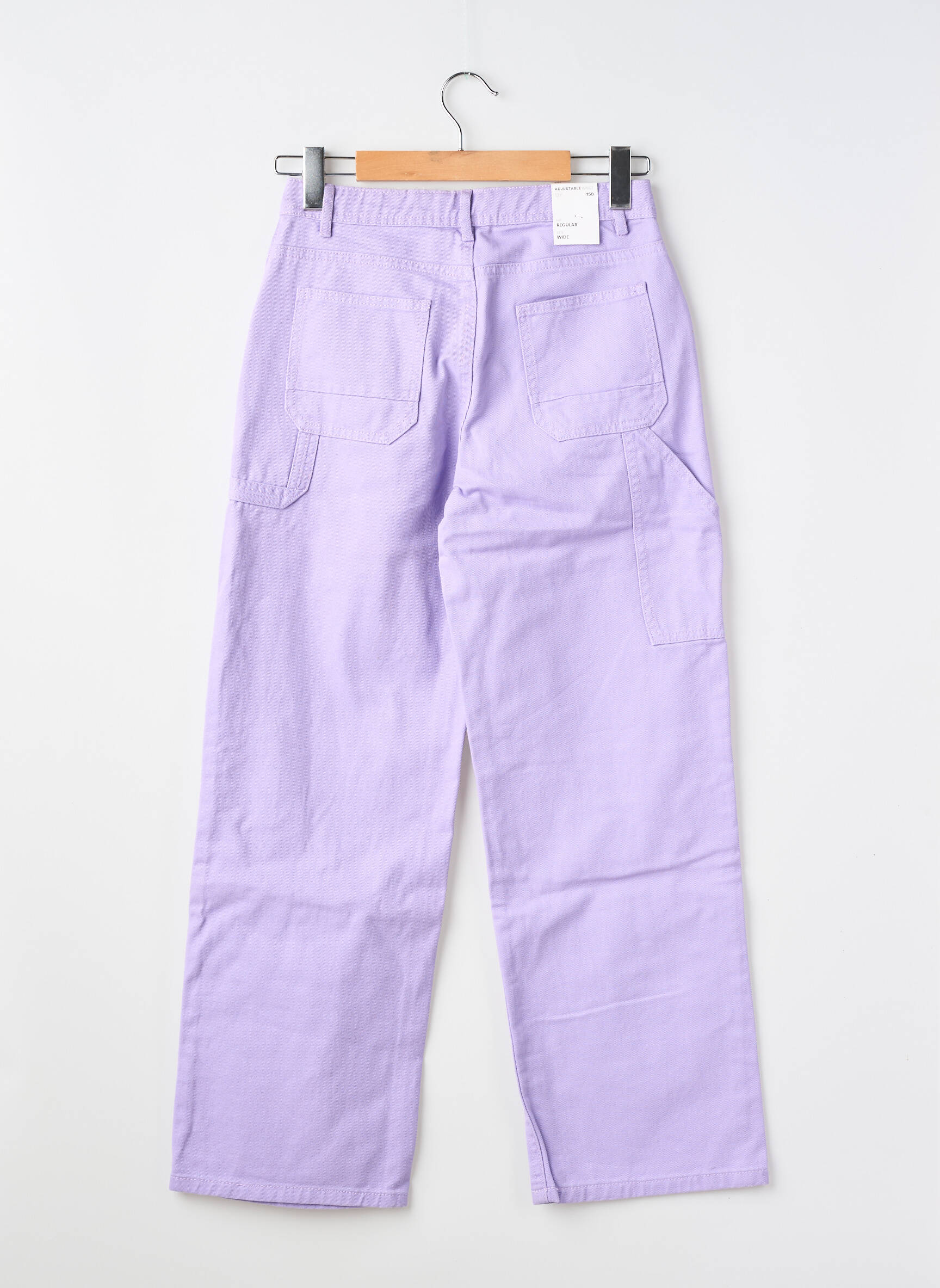 Pantalon drept închidere cu fermoar sub clapetă cu nasturi violet NAME IT fată