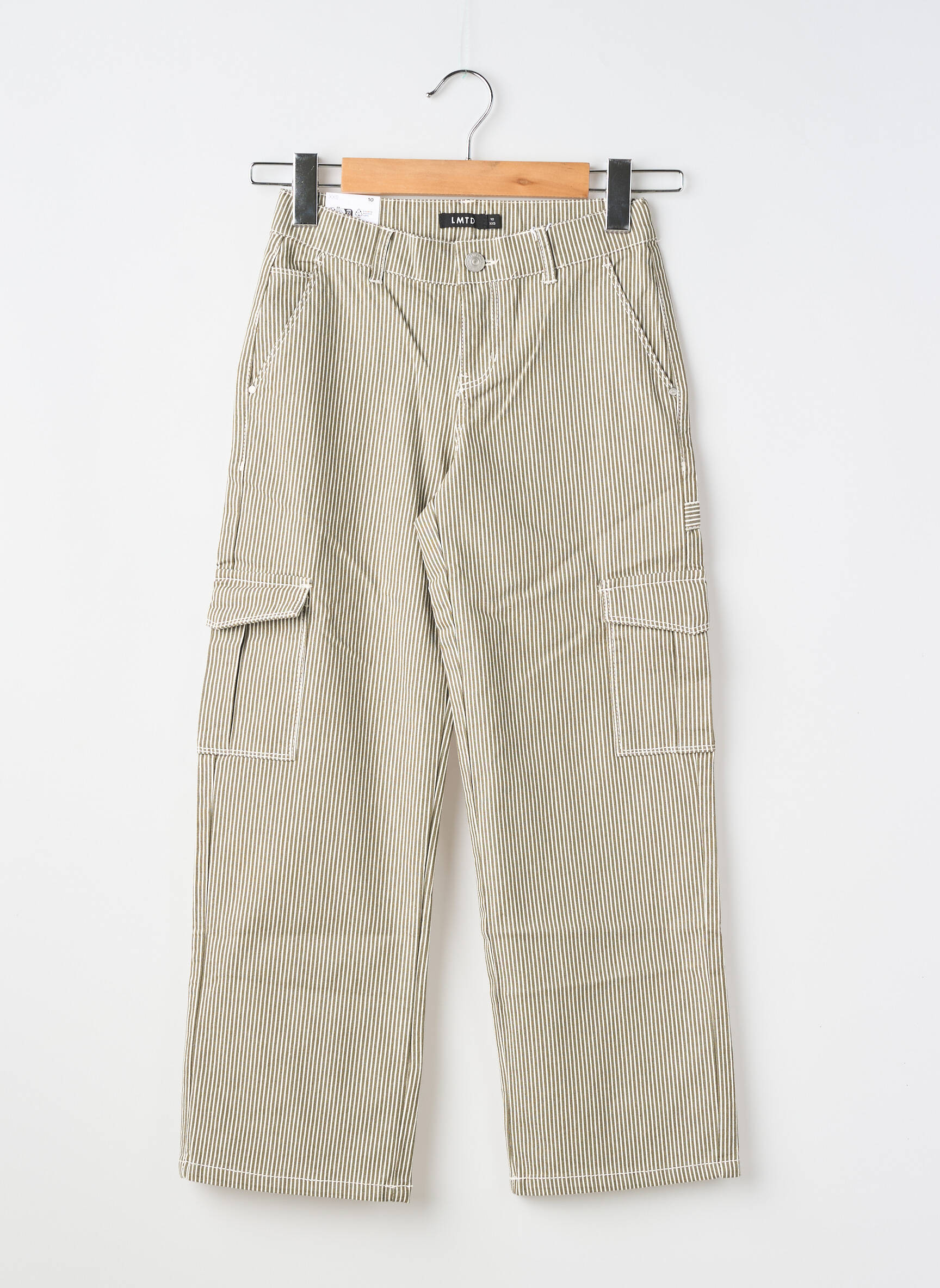 Pantalon cargo buzunare talie elastică verde LMTD copil