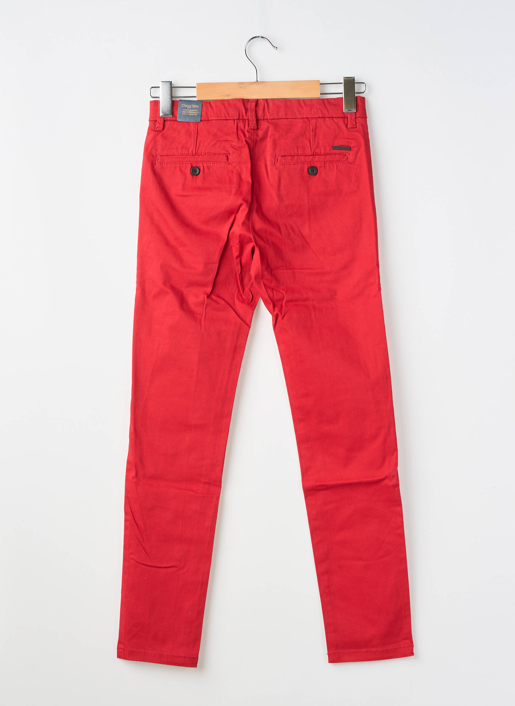 Pantalon chino croială dreaptă roșu NUKUTAVAKE băiat