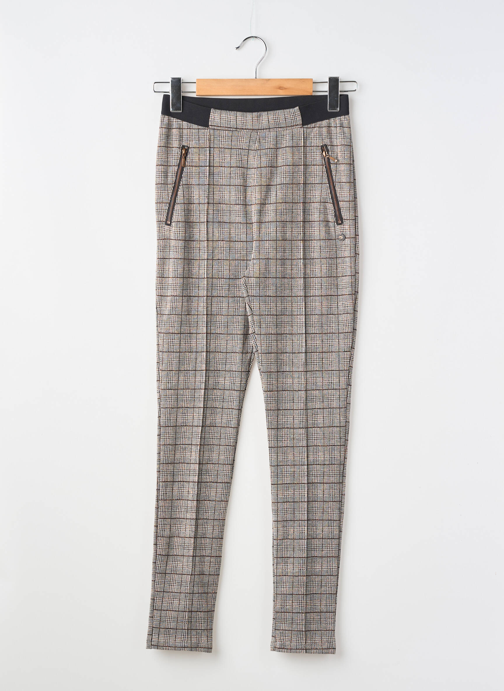 Pantalon slim talie elastică talie elastică negru BECKARO fată