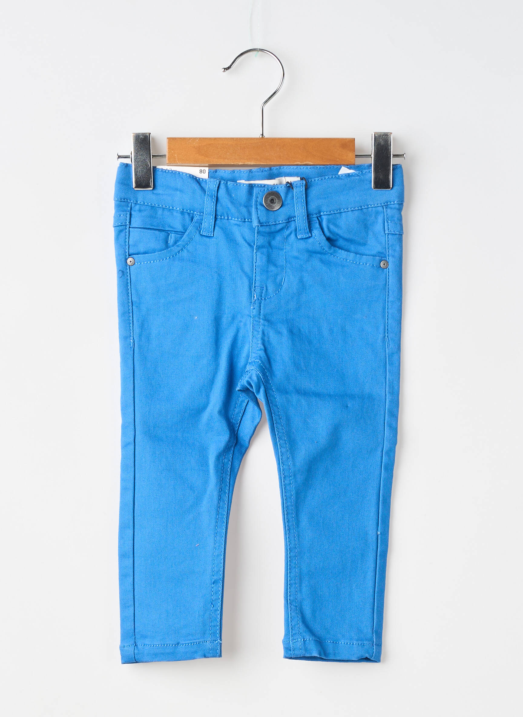 Pantalon slim închidere cu fermoar sub clapetă cu nasturi albastru NAME IT băiat