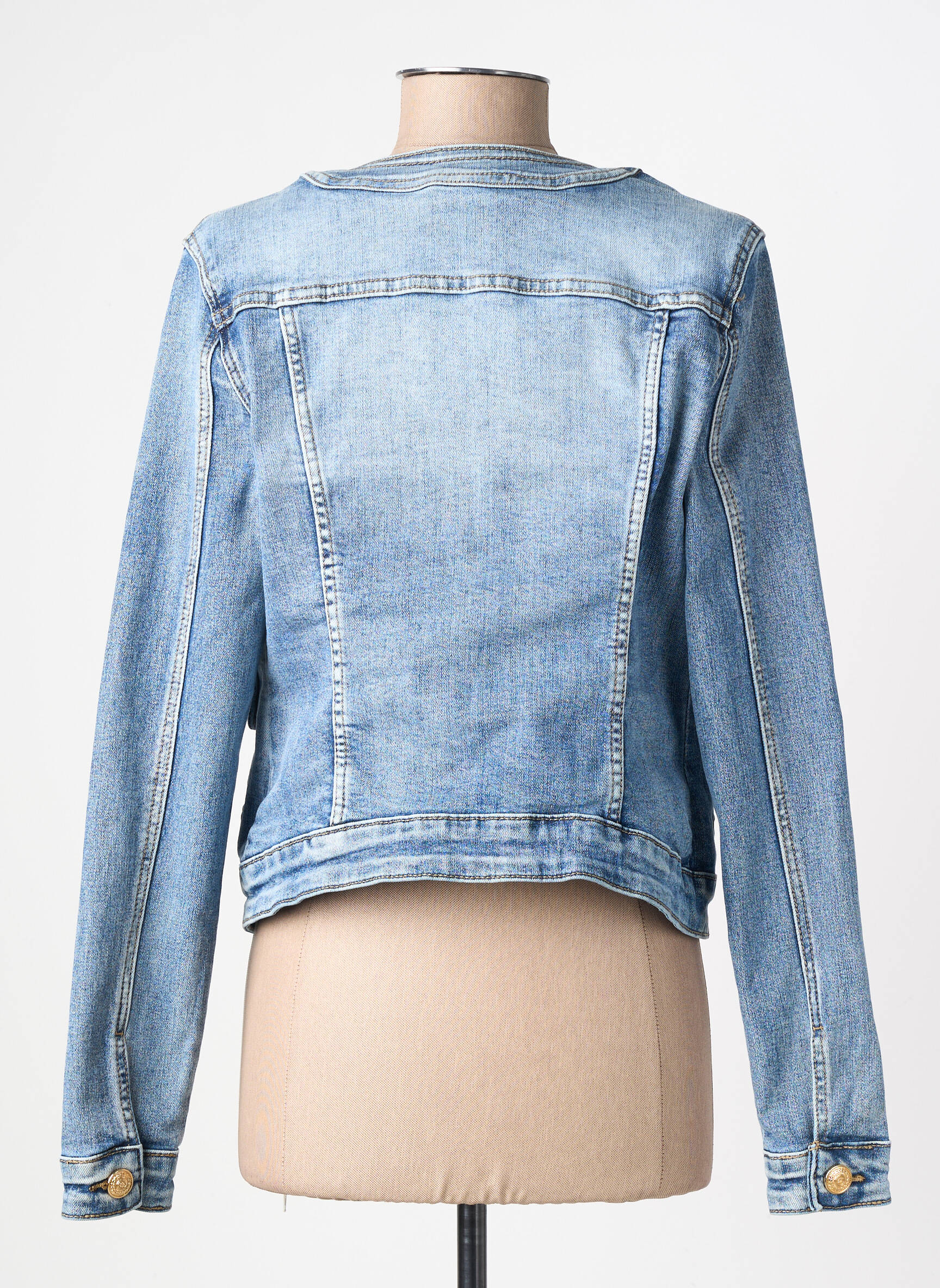 Jachete casual guler rotund albastru WATER JEANS femeie