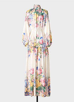 Rochie lungă mâneci lungi mâneci lungi bej LM LULU femeie