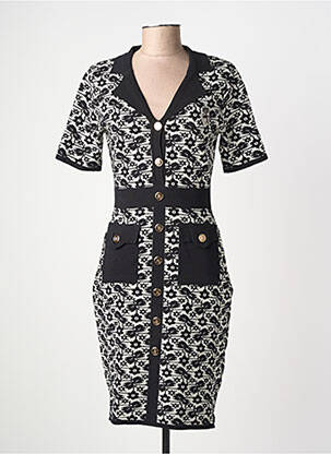 Rochie midi mâneci scurte mâneci scurte negru LM LULU femeie