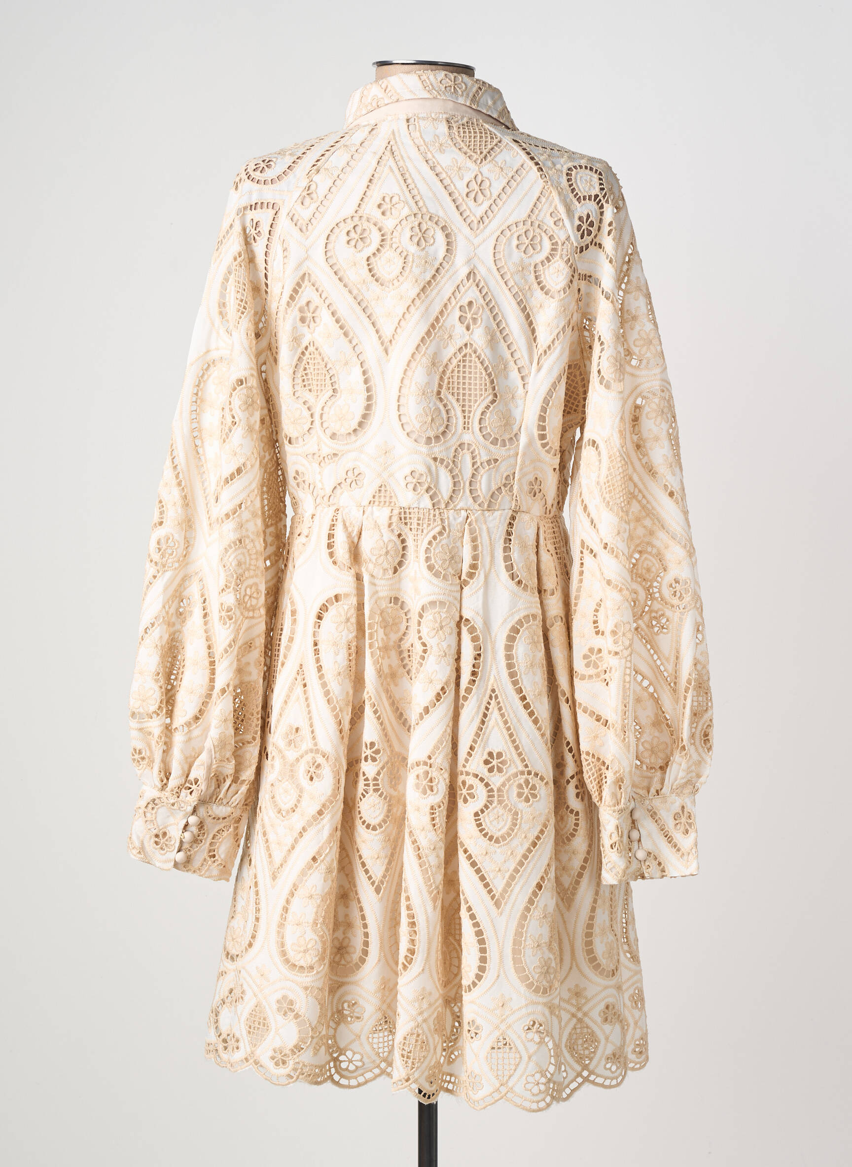 Rochie midi mâneci lungi mâneci lungi bej CHOKLATE femeie