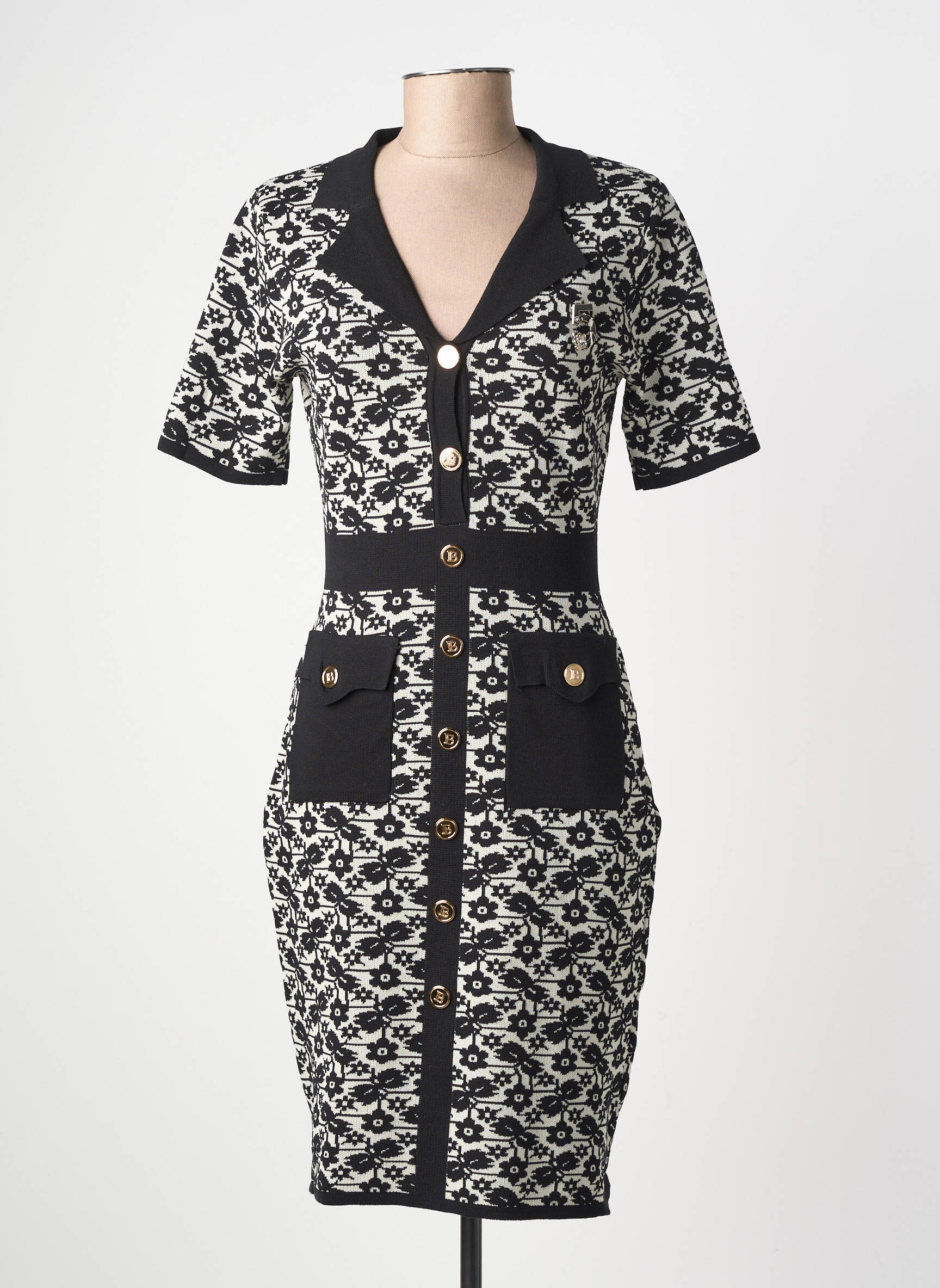 Rochie midi mâneci scurte mâneci scurte negru LM LULU femeie