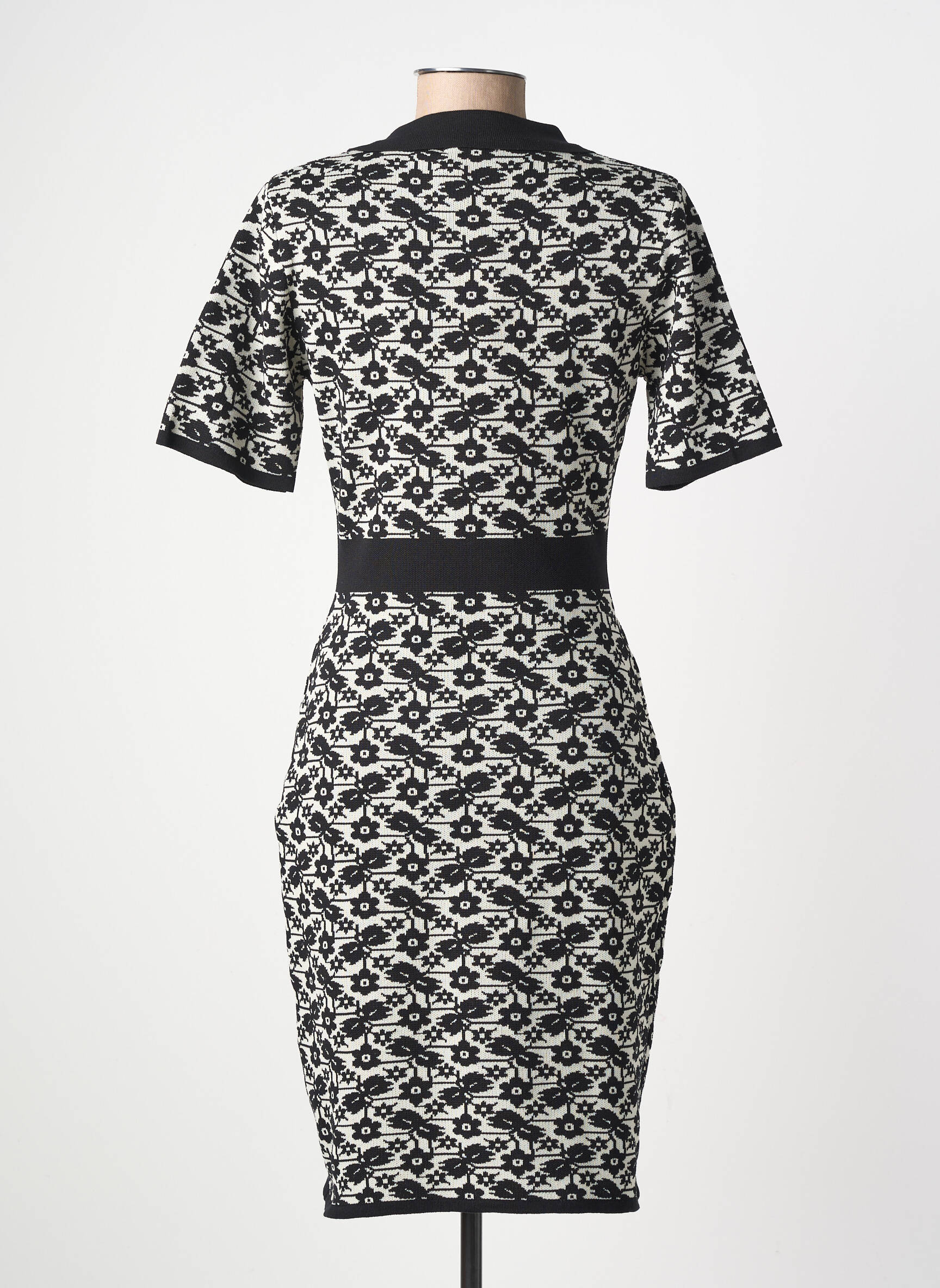 Rochie midi mâneci scurte mâneci scurte negru LM LULU femeie