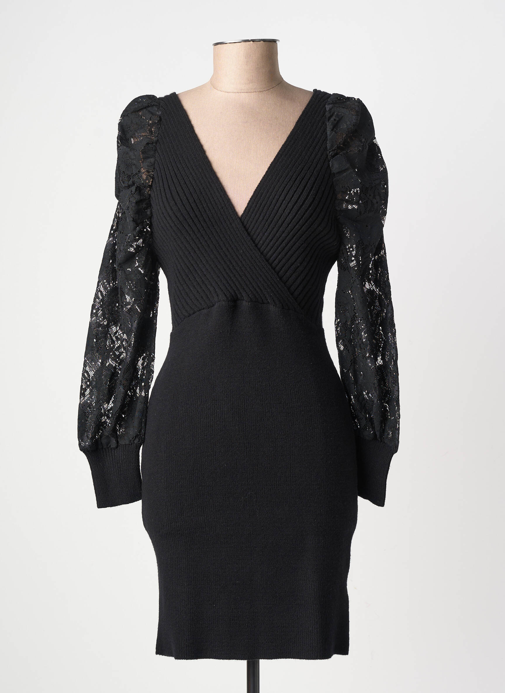 Rochie scurtă mâneci lungi mâneci lungi negru GOLDEN DAYS femeie