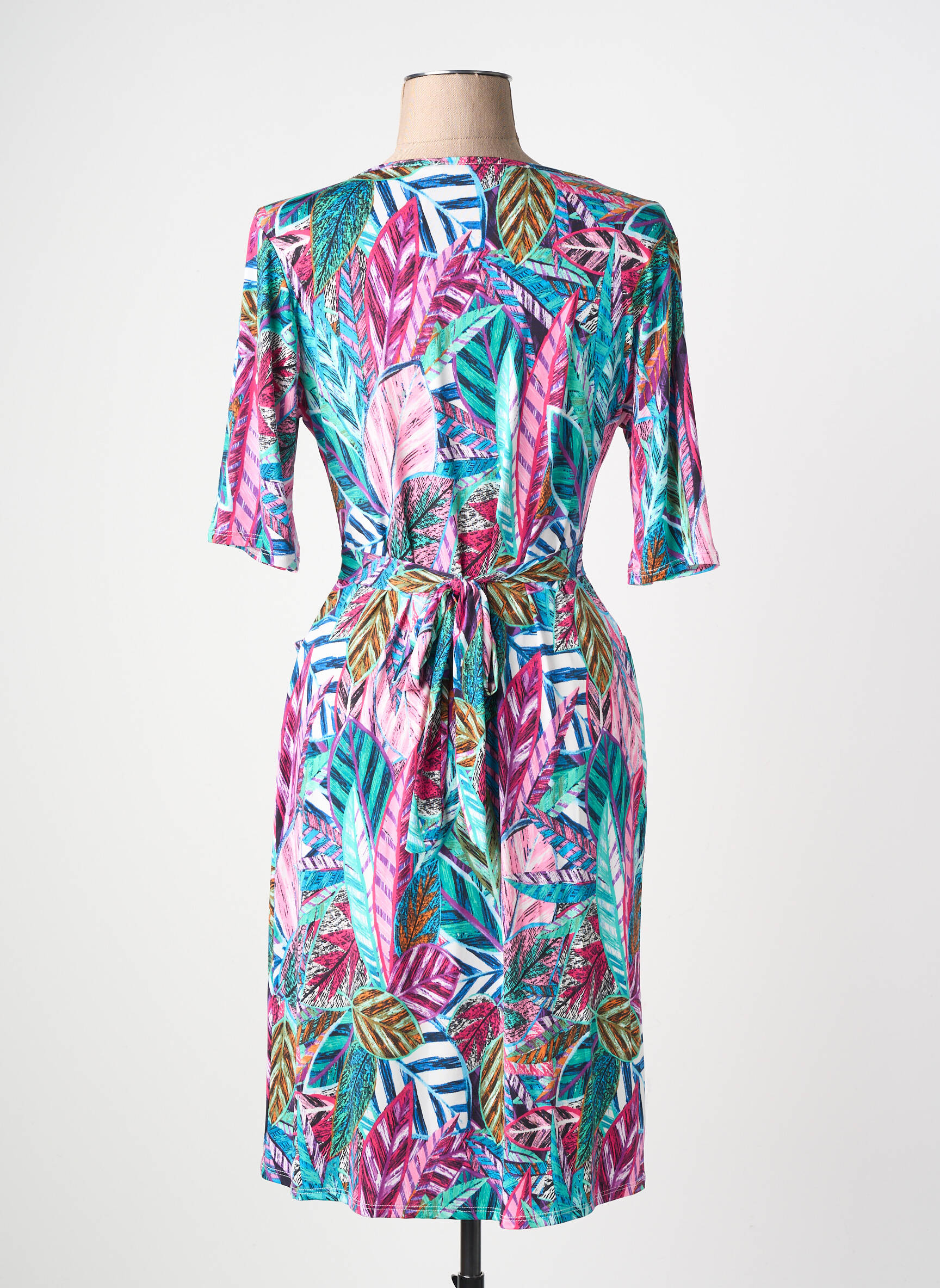 Rochie midi mâneci scurte mâneci scurte albastru JOY'S PARIS femeie