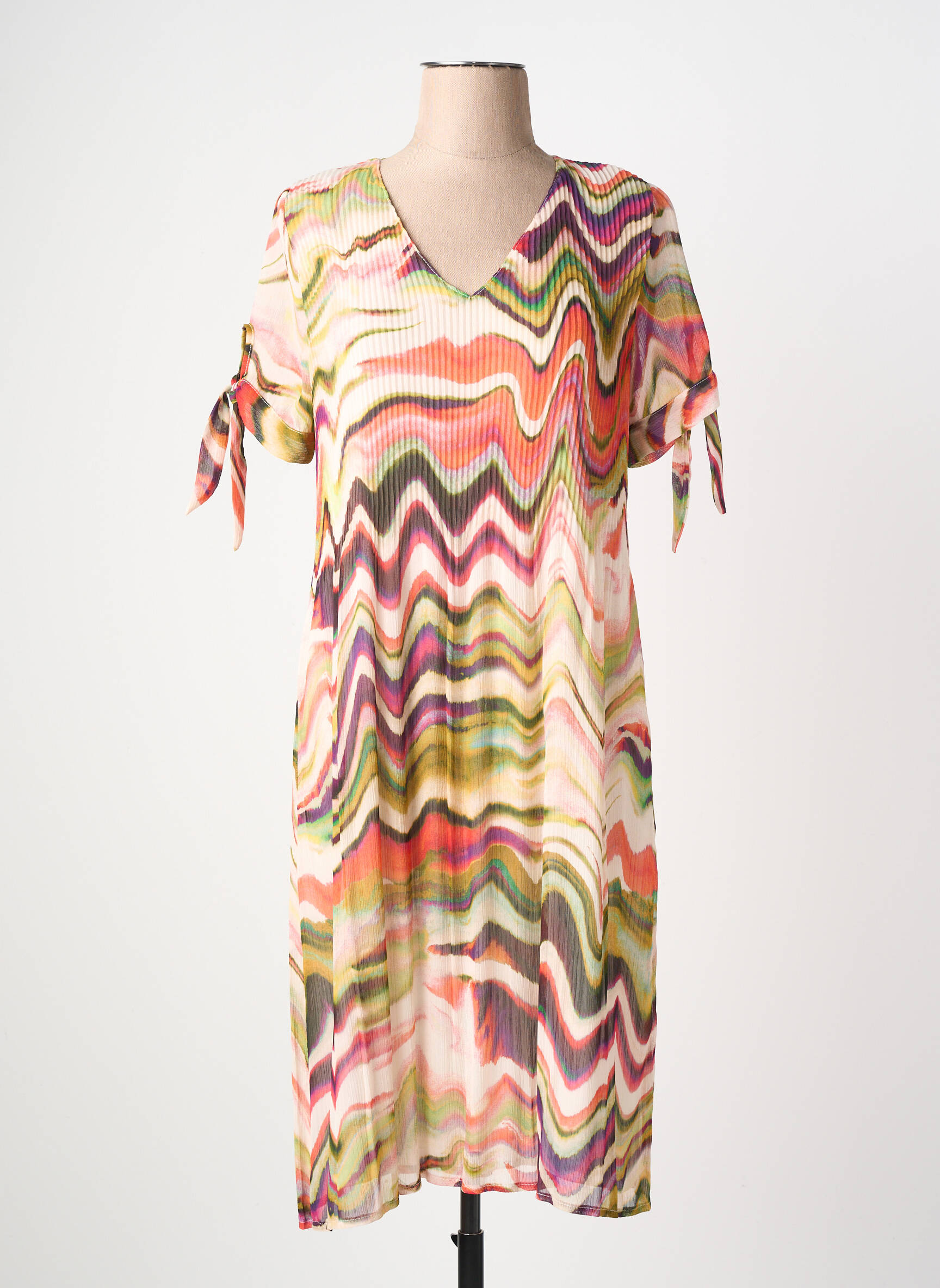 Rochie midi imprimeu fantezie mâneci scurte portocalie JEAN MARC PHILIPPE femeie