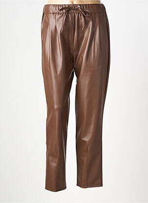 Pantalon drept talie elastică maro MISSY femeie