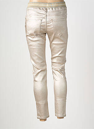 Pantalon slim talie elastică auriu MAISON ONADO femeie